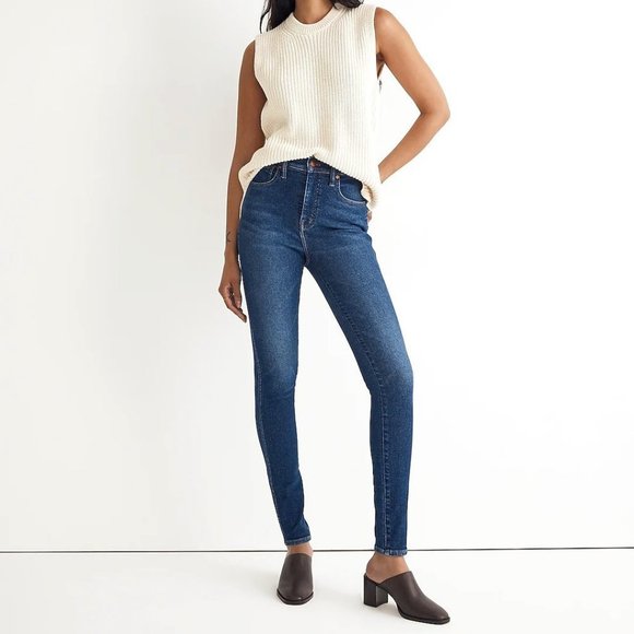 Madewell 10" High-Rise Skinny Crop Jeans Smithley Wash "Magic Pockets" Sz 26 EUC - Picture 1 of 15